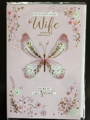 With Love To My Wife, Happy Birthday   Card