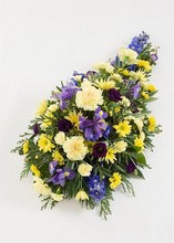 Purple and Yellow Single Ended Funeral Spray
