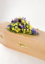 Purple and Yellow Single Ended Funeral Spray